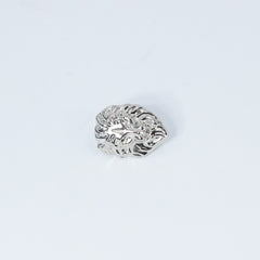 VALIANT LION HEAD SILVER LAPEL PIN