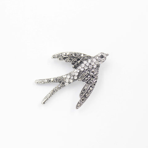 Silver Whisper Bird Brooch