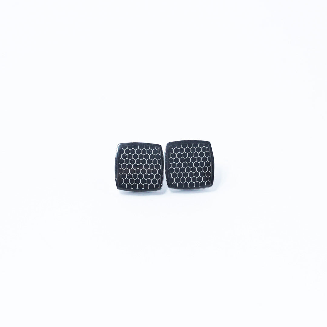 BLACK ONYX HONEYCOMB CUFFLINKS