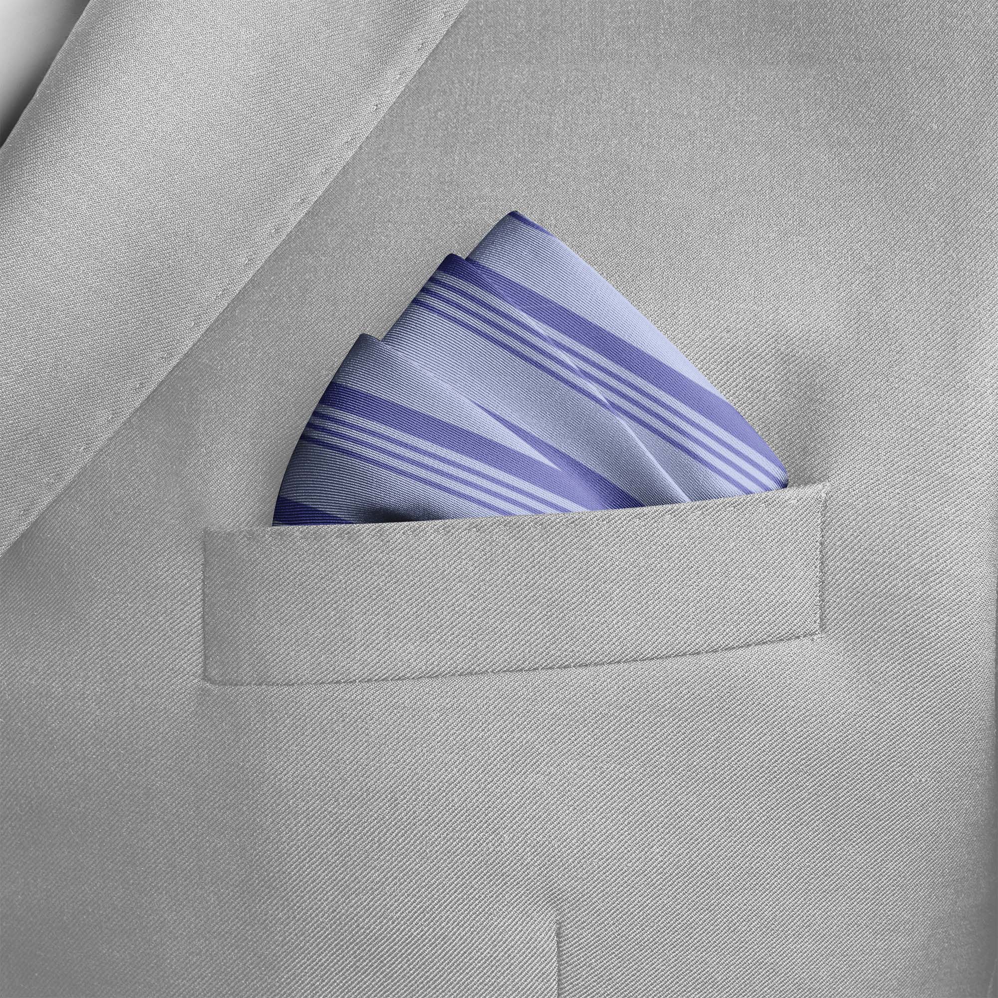 FOUR IN ONE PASTEL LILAC SILK POCKET SQUARE