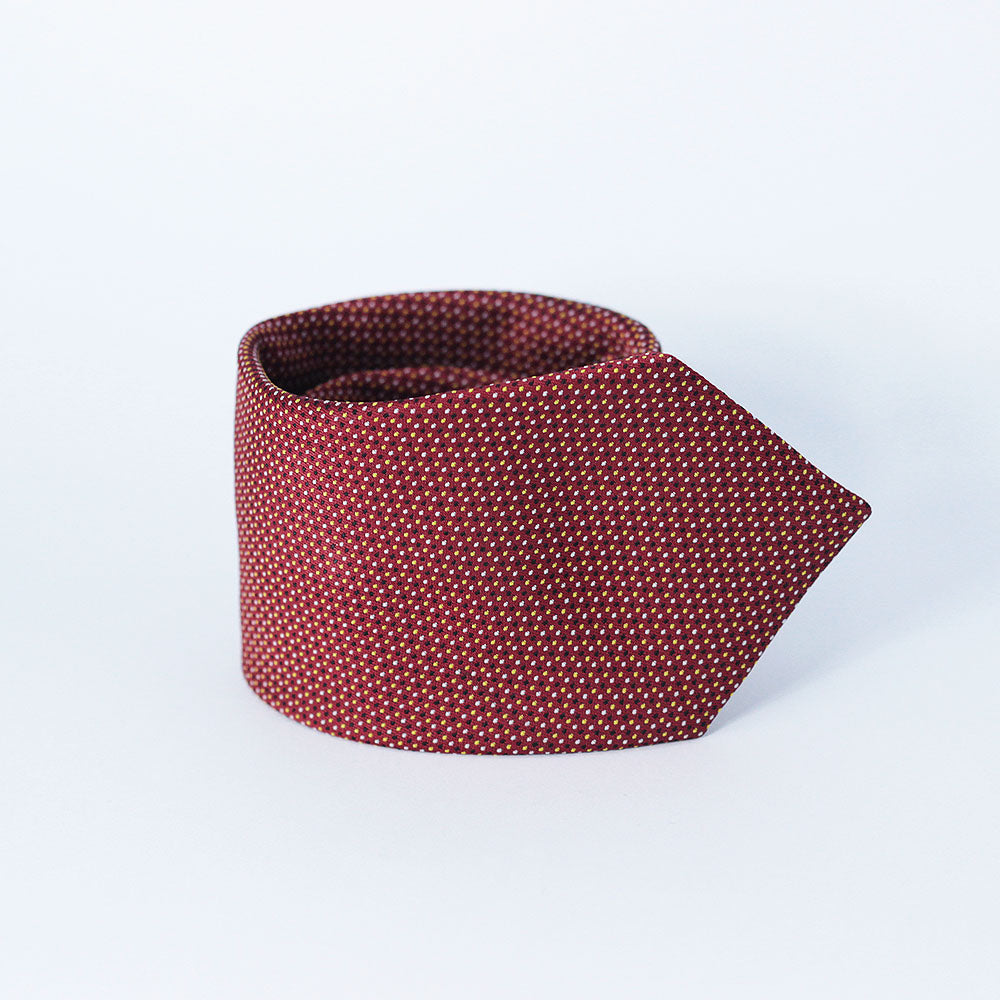 MAROON QUADRUPLE POLKA POCKET SQUARE & TIE SET-02