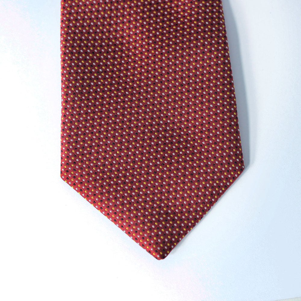 MAROON QUADRUPLE POLKA POCKET SQUARE & TIE SET-04