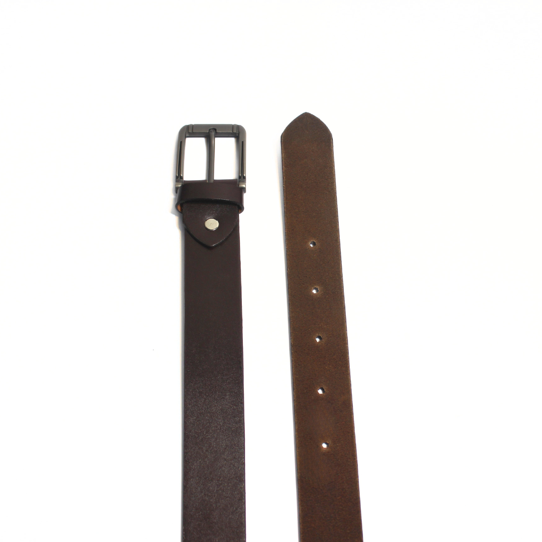 RAW EDGE BROWN LEATHER BELT