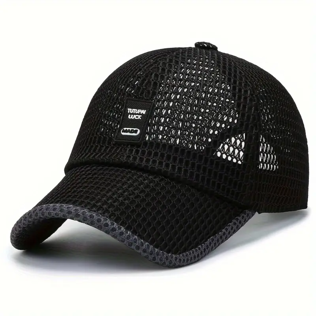 BLACK MESH LINK BASEBALL CAP