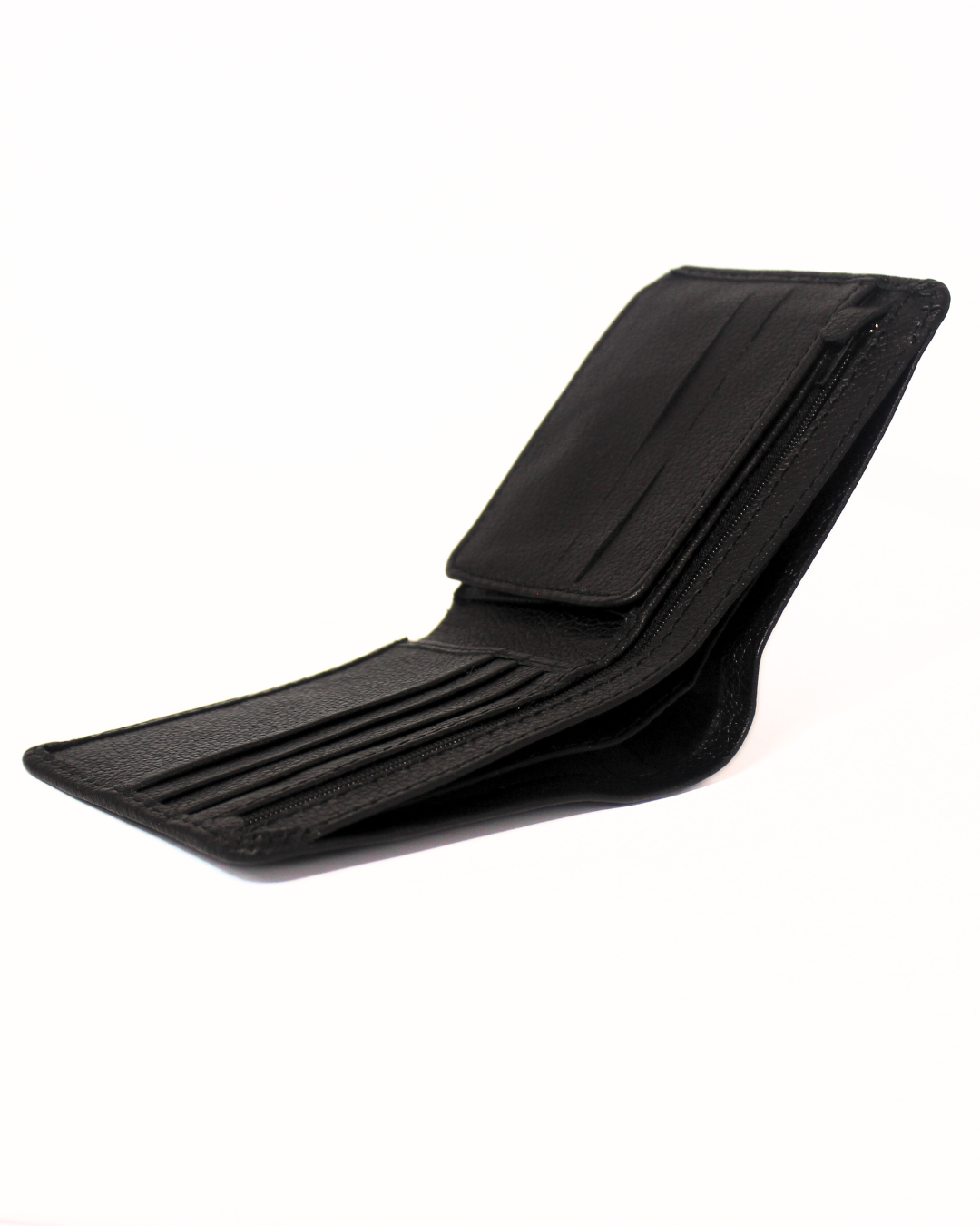 SLIM VAULT BLACK TEXTURED WALLET