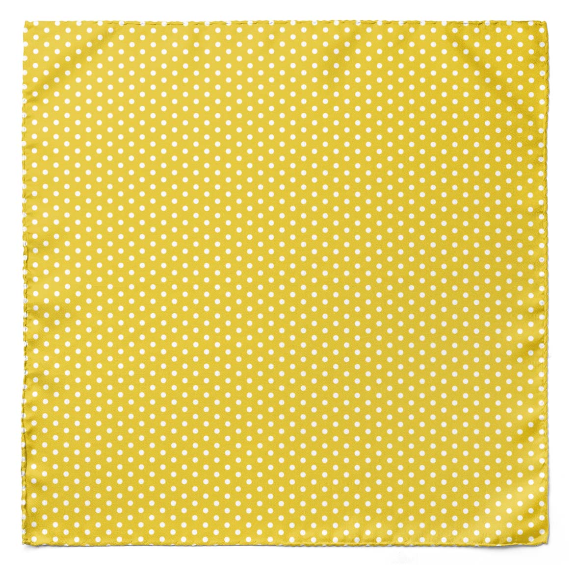 Yellow with White Polka Dots Silk Pocket Square