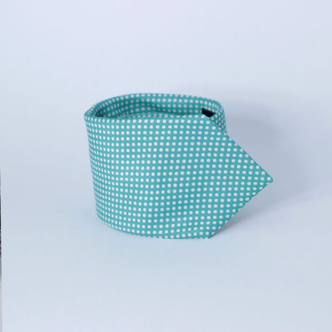 TURQUOISE WITH WHITE POLKA TIE