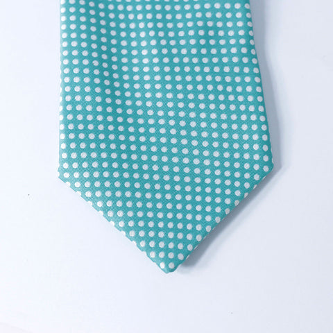 TURQUOISE WITH WHITE POLKA TIE