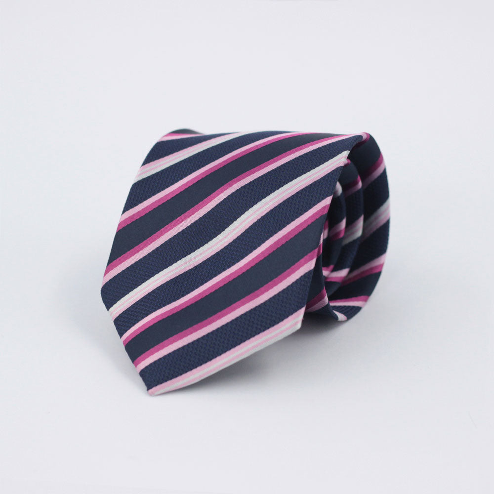 PINK & BLUE STRIPED TIE