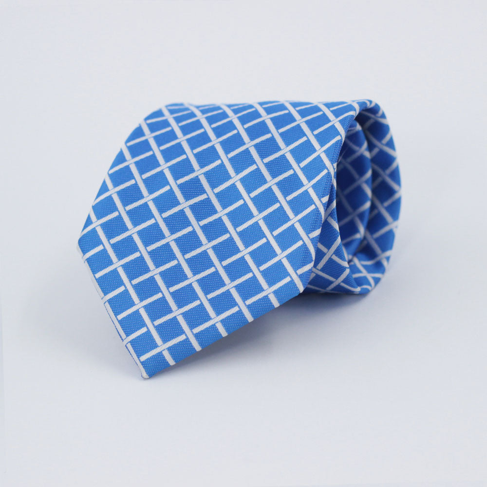 AZURE BLUE CRISS CROSS TIE