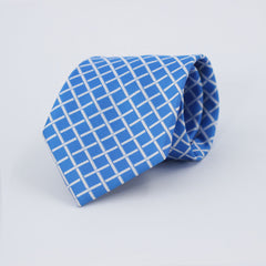 AZURE BLUE CRISS CROSS TIE