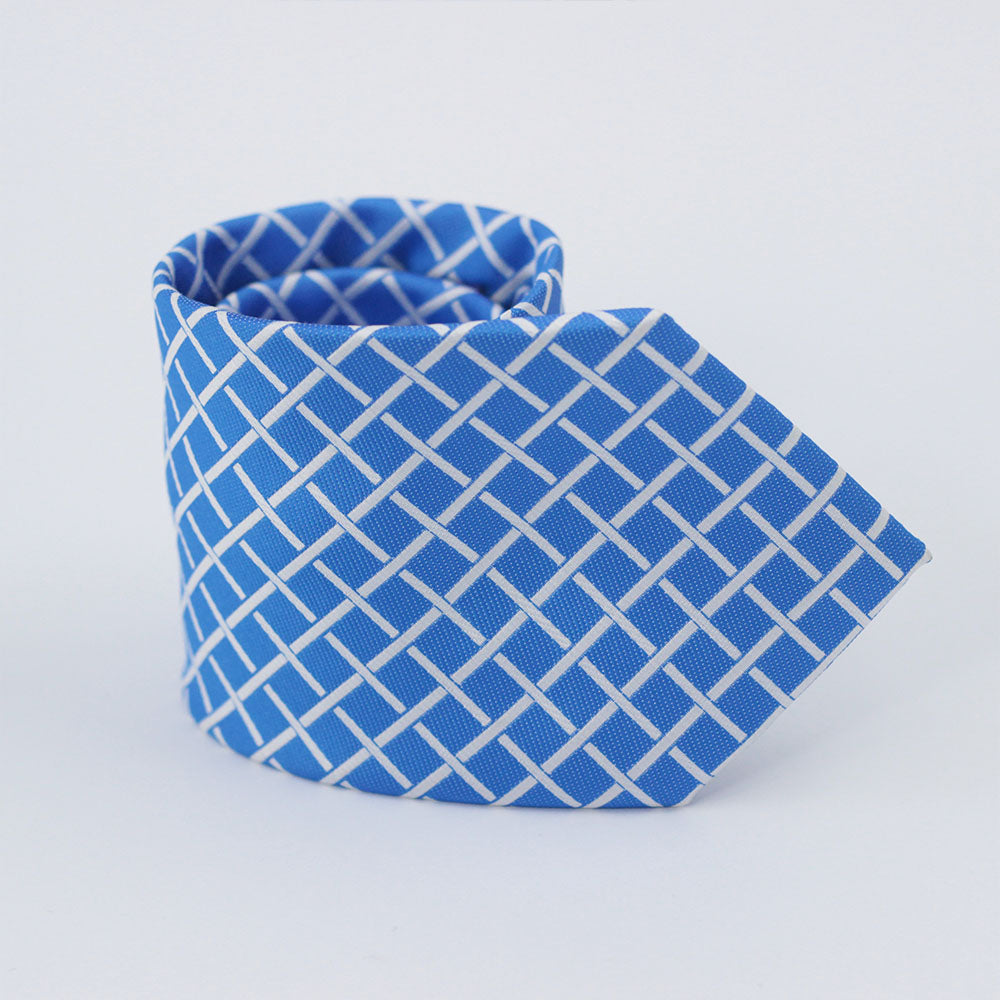 AZURE BLUE CRISS CROSS TIE