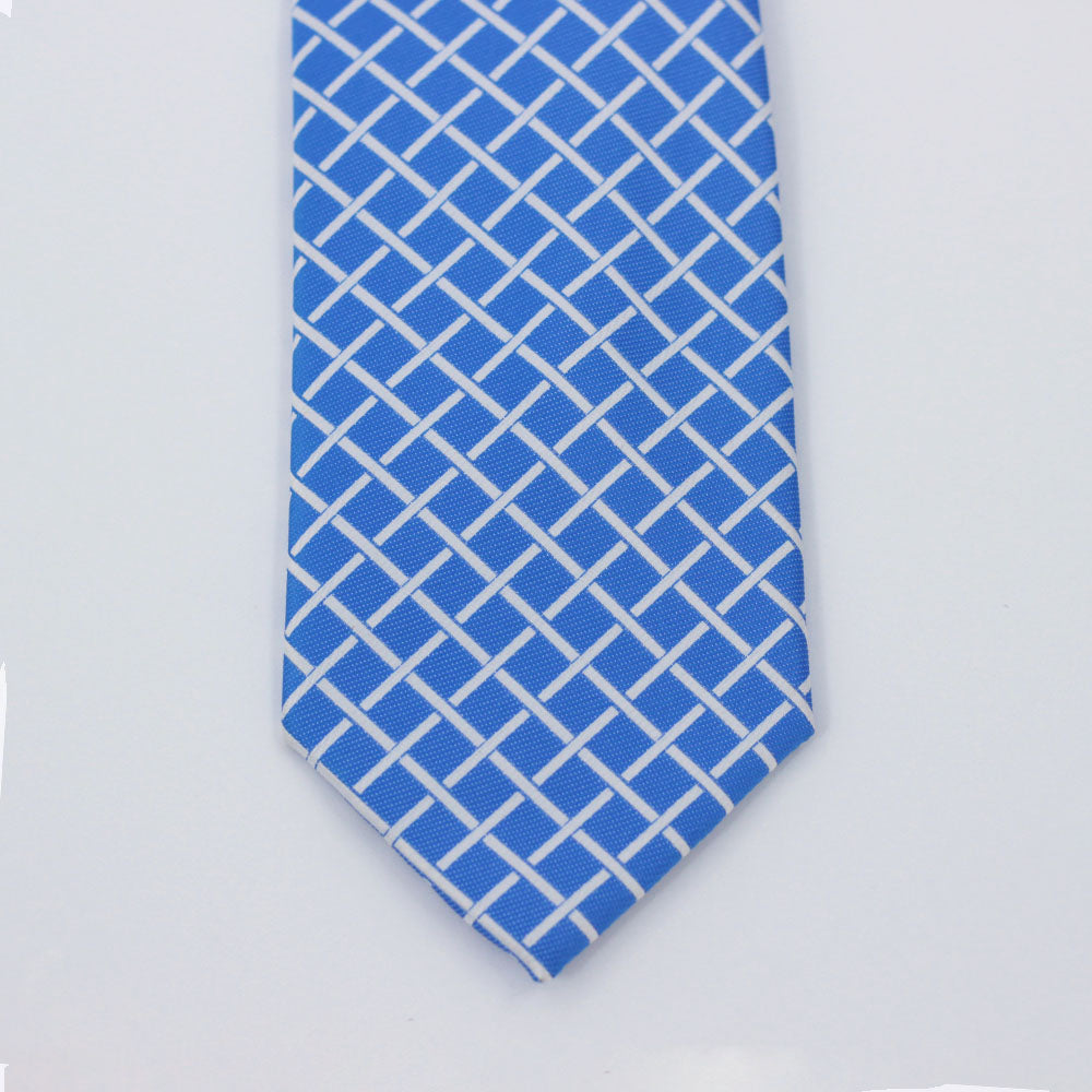 AZURE BLUE CRISS CROSS TIE