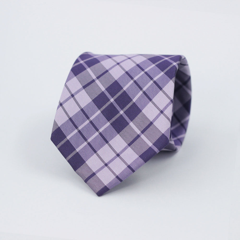 PURPLE CHECKERED  TIE