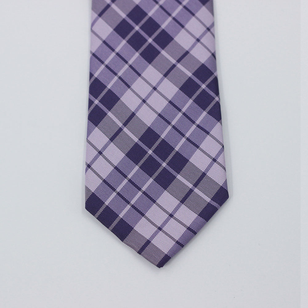 PURPLE CHECKERED  TIE