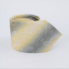 GREY & GOLD PAISLEY FESTIVE TIE