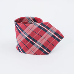 DUSTY RED CHECKERED PLAID TIE