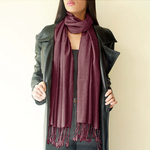 DEEP MAROON LAWN SCARF