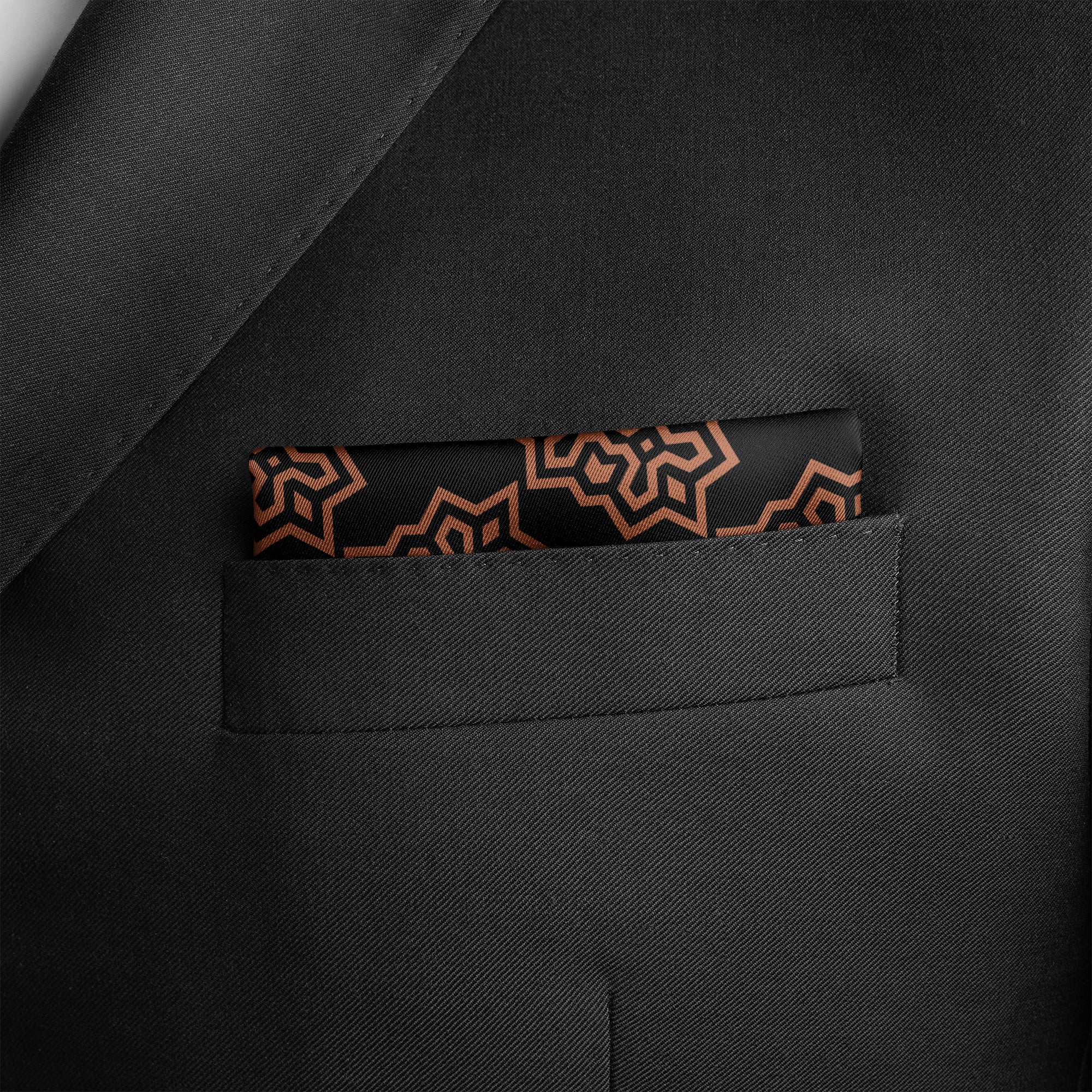 BROWN INDIGO SILK POCKET SQUARE