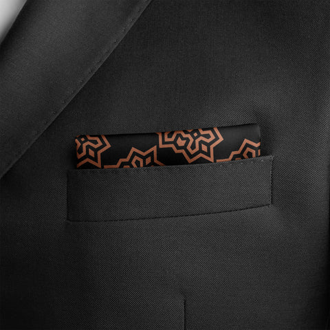 BROWN INDIGO SILK POCKET SQUARE
