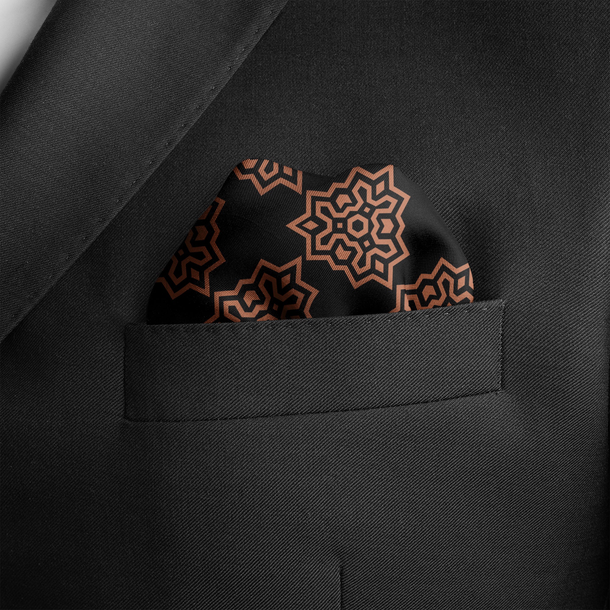 BROWN INDIGO SILK POCKET SQUARE