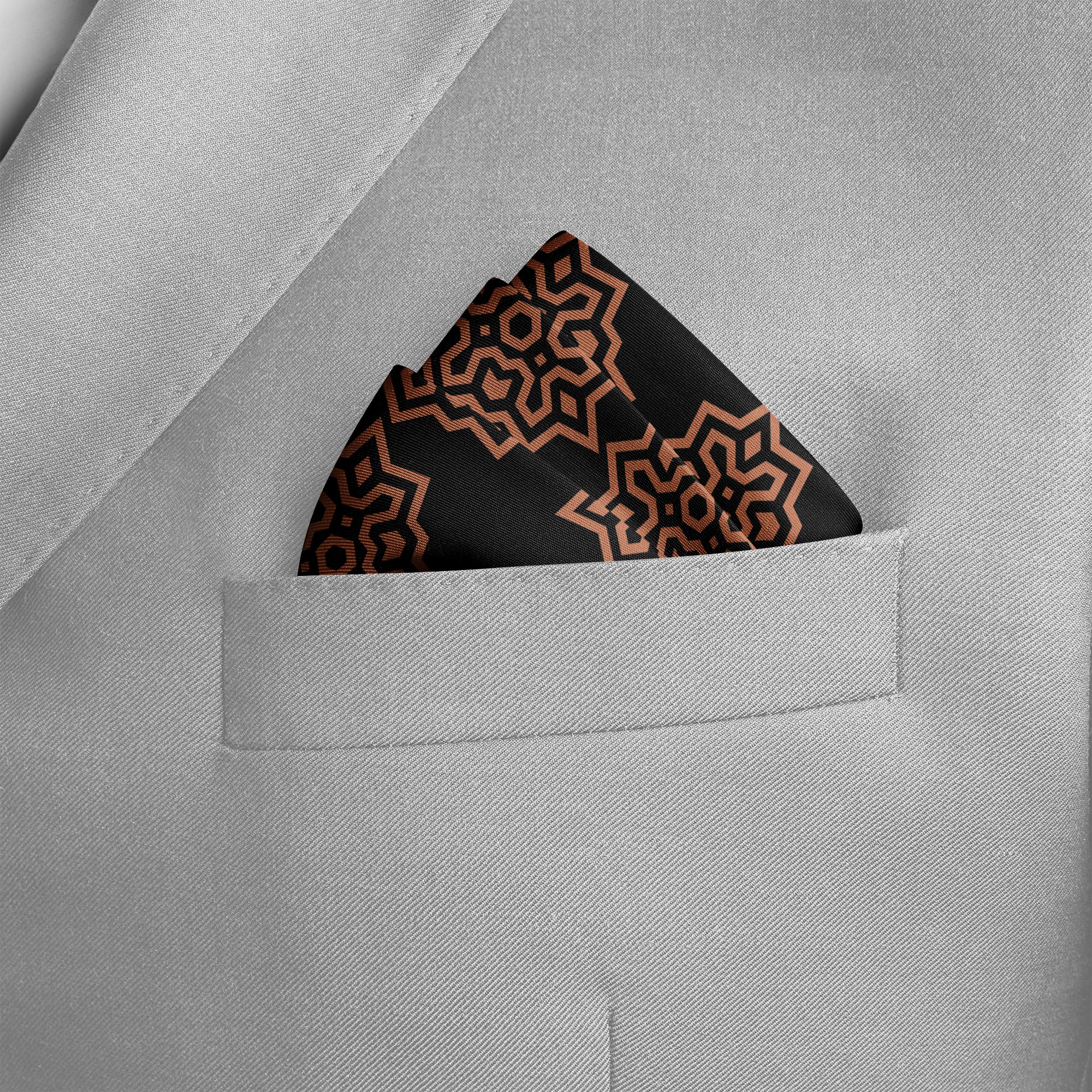 BROWN INDIGO SILK POCKET SQUARE