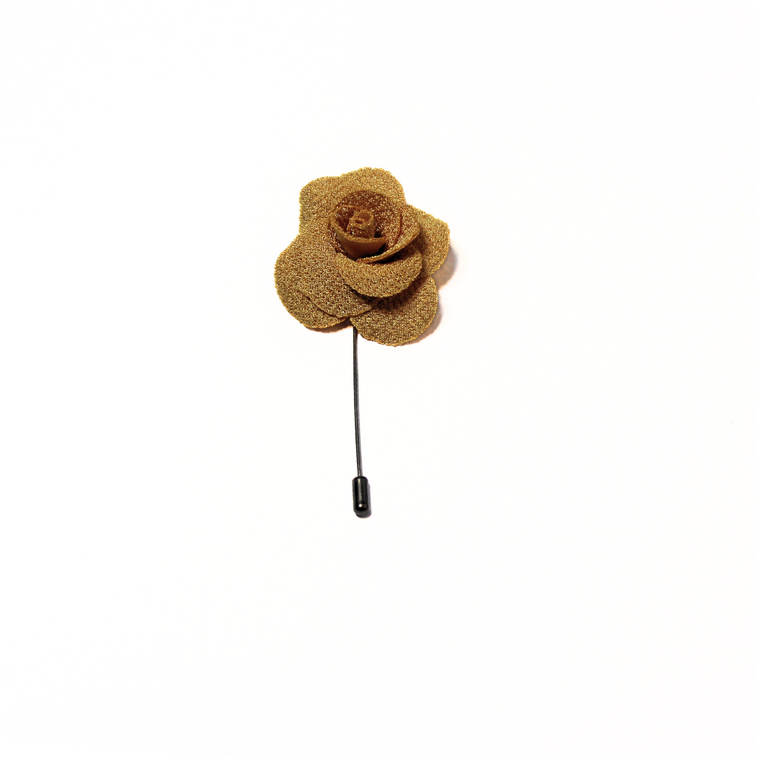 MUSTARD CLASSIC ROSE LAPEL PIN