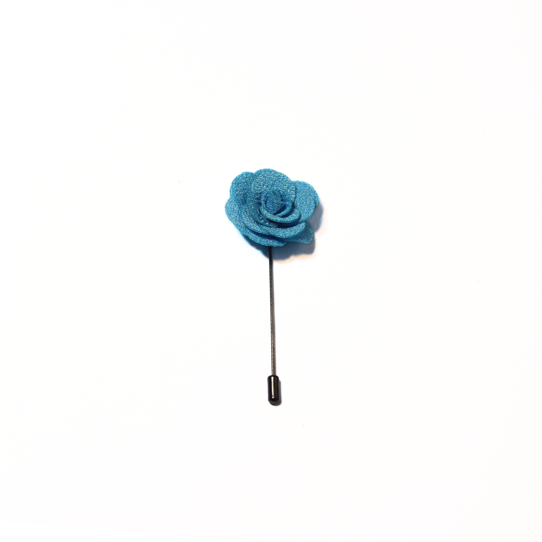 SKY BLUE CLASSIC ROSE LAPEL PIN