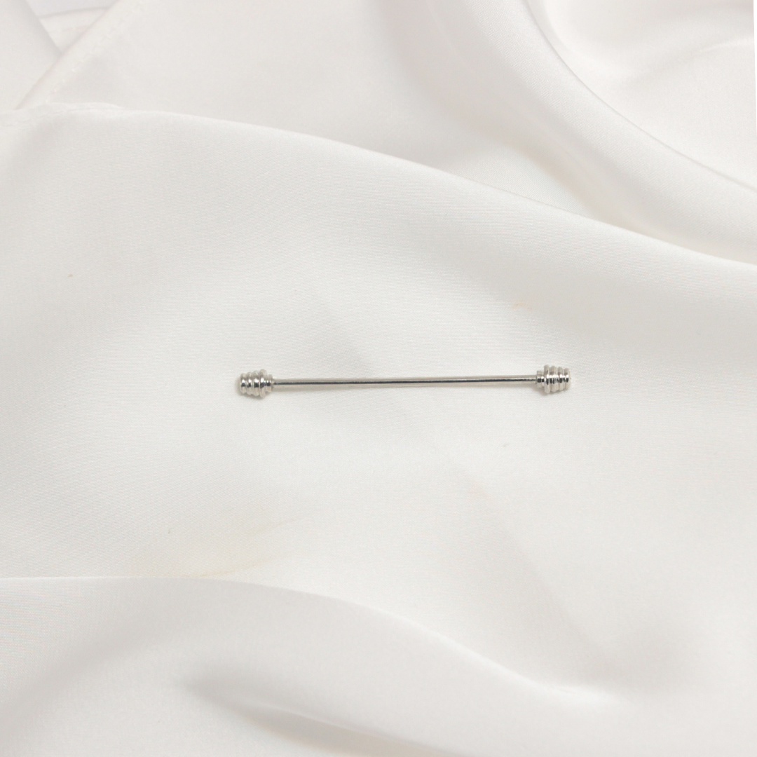 SILVER BEEHIVE COLLAR PIN BAR