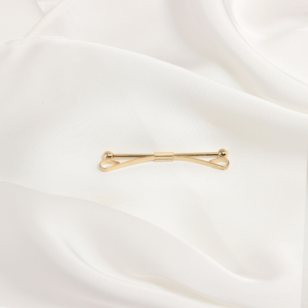 GOLD LOOPCLASP COLLAR PIN BAR
