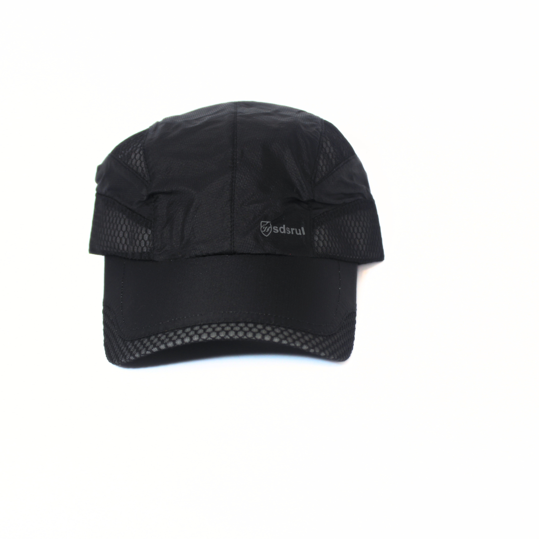 BLACK MESH-CORE PARACHUTE CAP