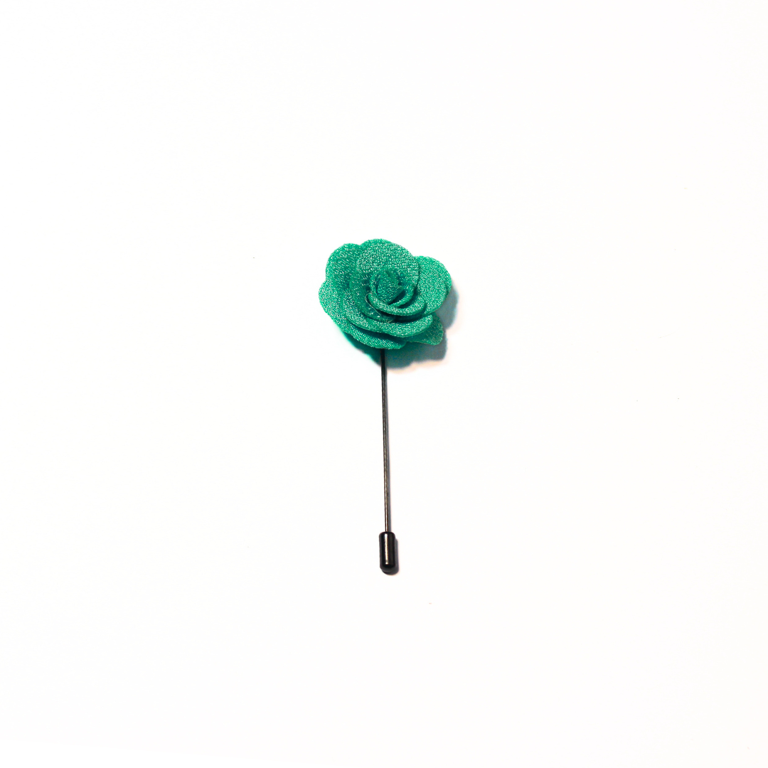 JADE GREEN CLASSIC ROSE LAPEL PIN