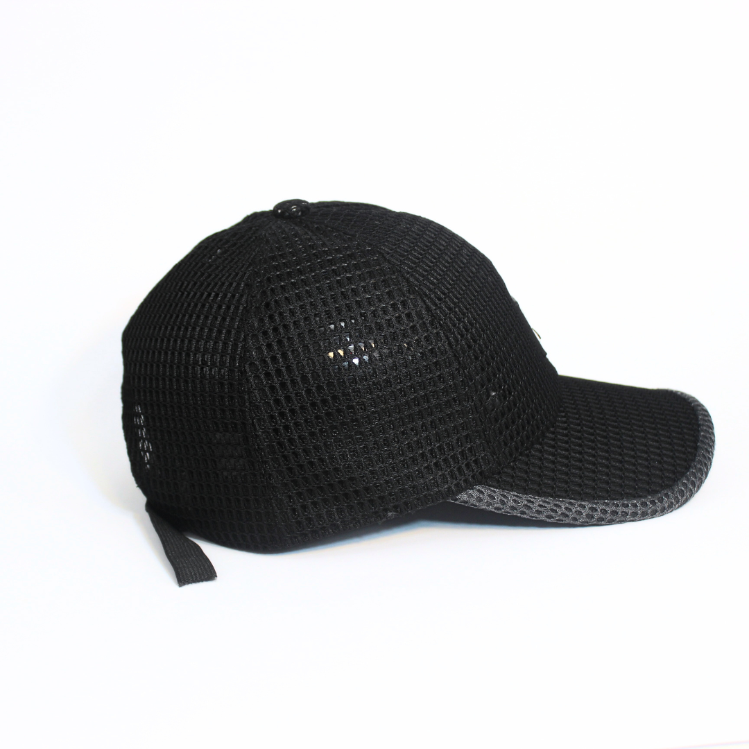 BLACK MESH LINK BASEBALL CAP
