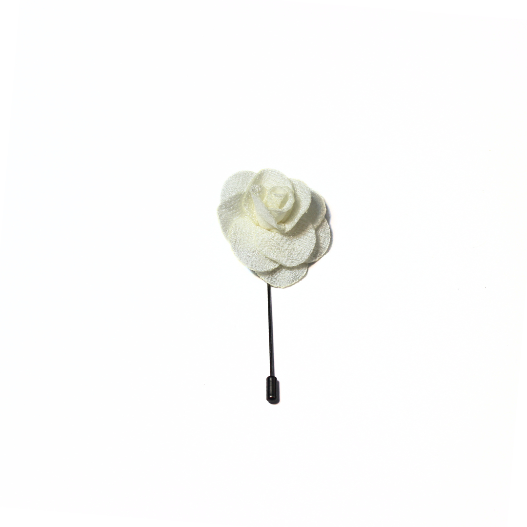 OFF WHITE CLASSIC ROSE LAPEL PIN