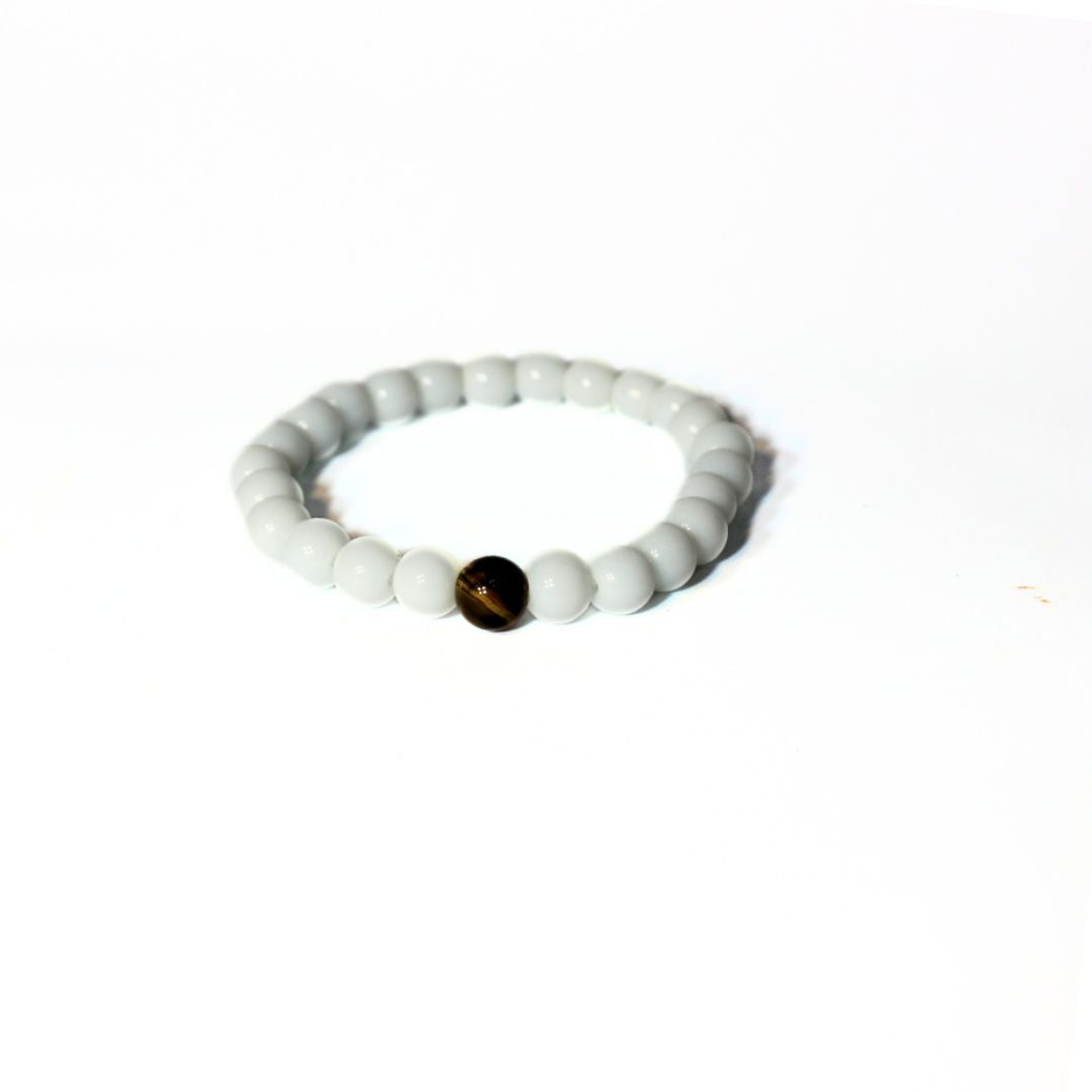 DOVE WHITE BEADED BRACELET