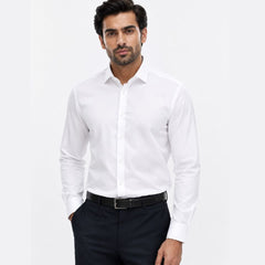 WHITE REGULAR FIT FORMAL SHIRT