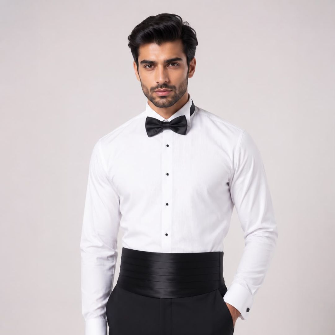 BLACK FORMAL CUMMERBUND SET FOR MEN