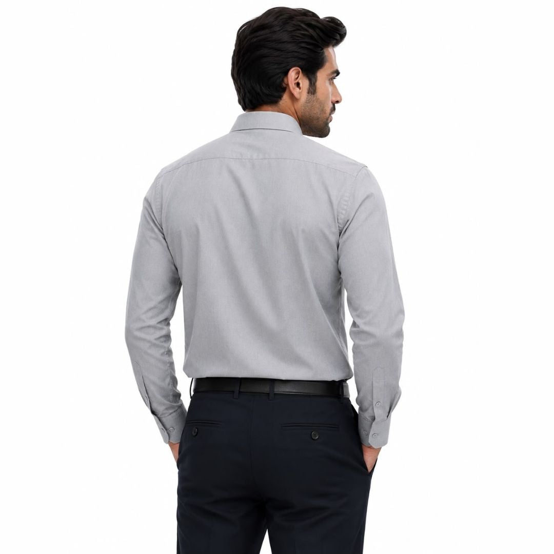 LIGHT GREY REGULAR FIT FORMAL SHIRT