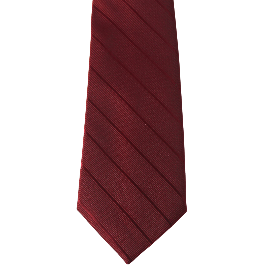 MAROON  WIDE STRIPED TIE