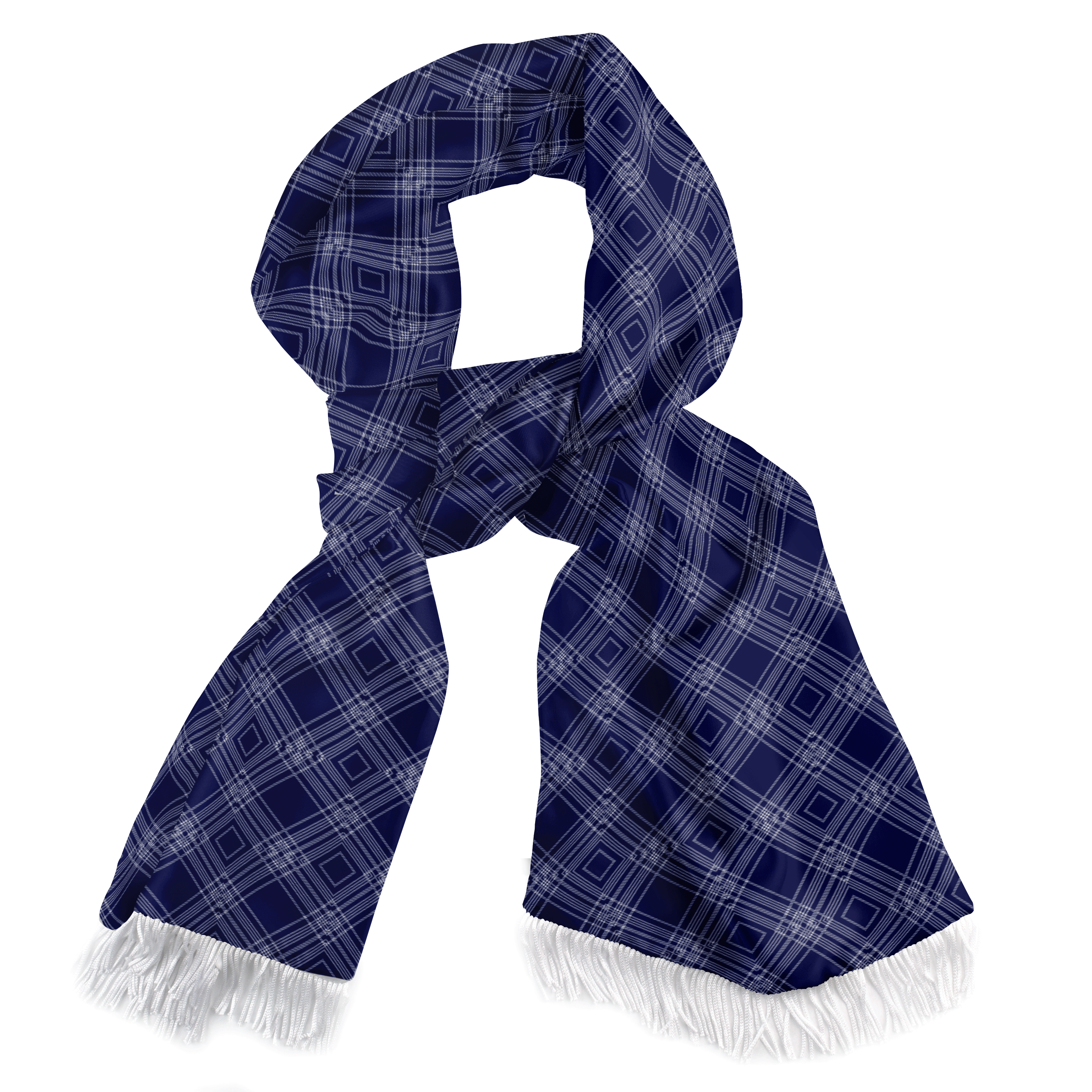 SCOTTISH BLUE SILK SCARF & POCKET SQUARE SET
