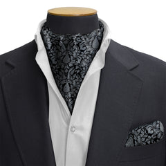 THE DARK VINTAGE SILK CRAVAT & POCKET SQUARE SET