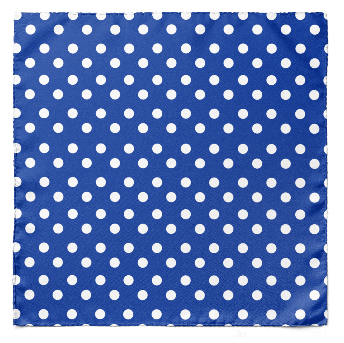 BLUE WITH WHITE  POLKA SILK SCARF & POCKET SQUARE SET
