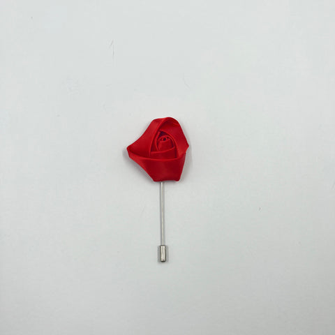 BOLD RED FLORAL LAPEL PIN