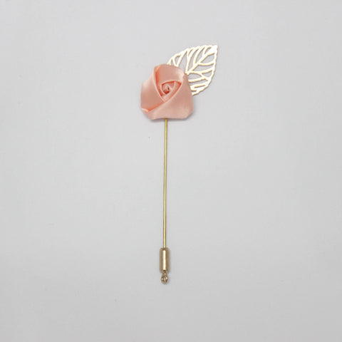 PEACH GOLD LEAF LAPEL PIN
