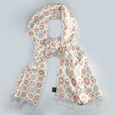 KALEIDOSCOPIC GEOMETRIC FUSION SILK SCARF