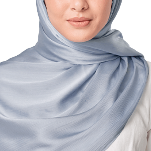 METALLIC BLUE SILK SCARF
