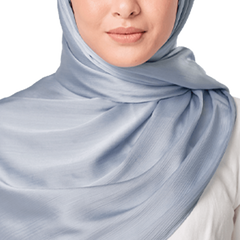 METALLIC BLUE SILK SCARF