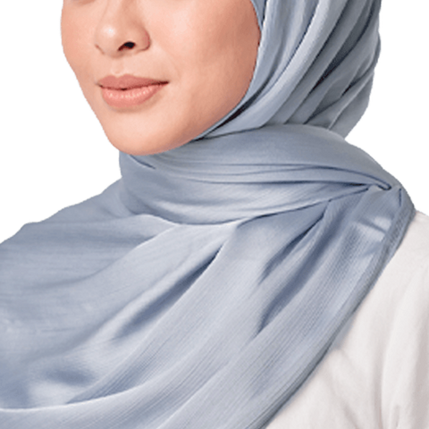 METALLIC BLUE SILK SCARF