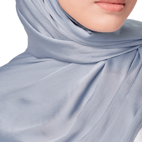 METALLIC BLUE SILK SCARF