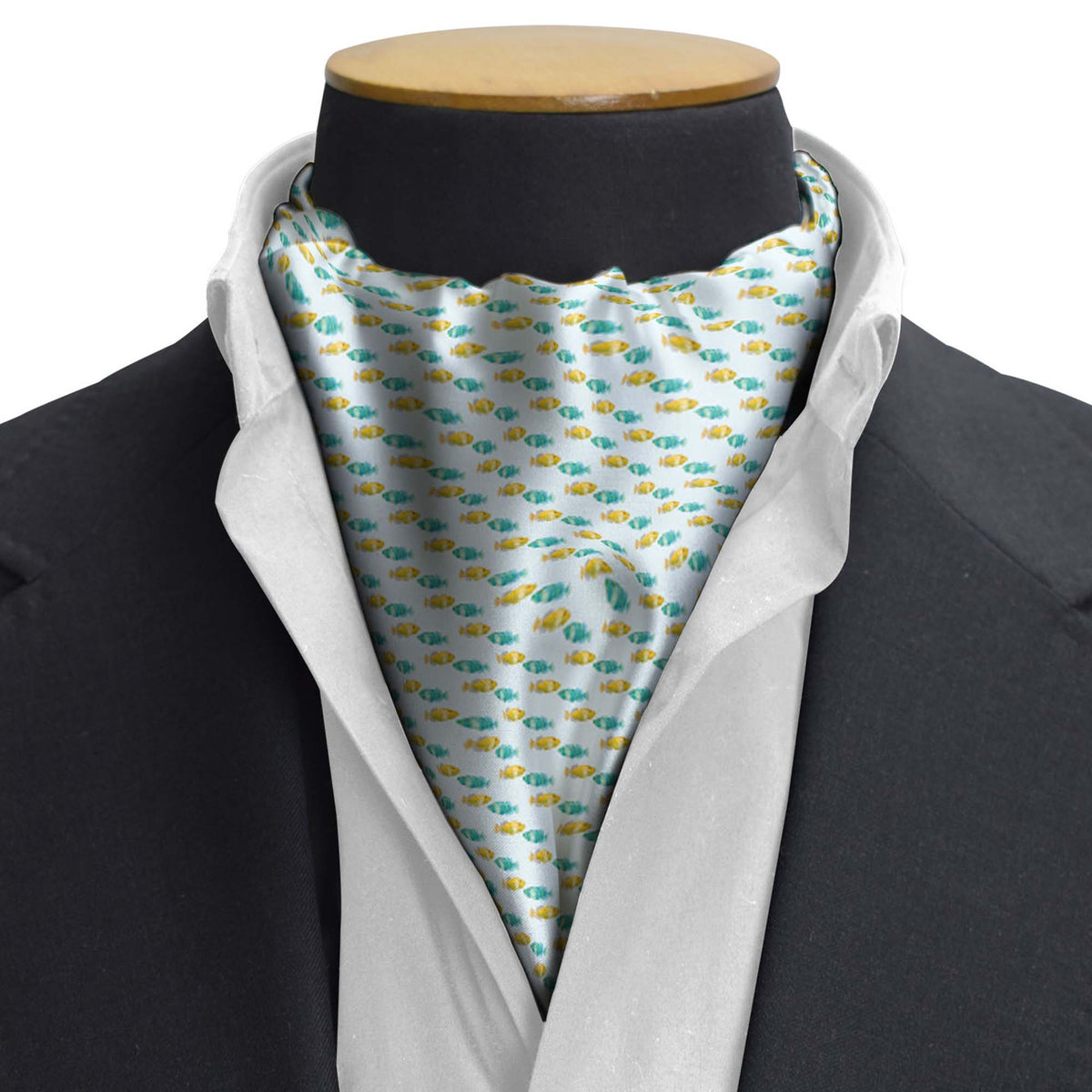 MINTY FISH SHOAL SILK CRAVAT